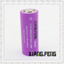3.7V Xiangfeng 26650 4200mAh 60A Imr bateria de lítio recarregável